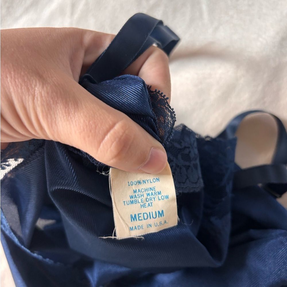 Vintage Usa Made Navy Lace Camisole — image 5 of 7